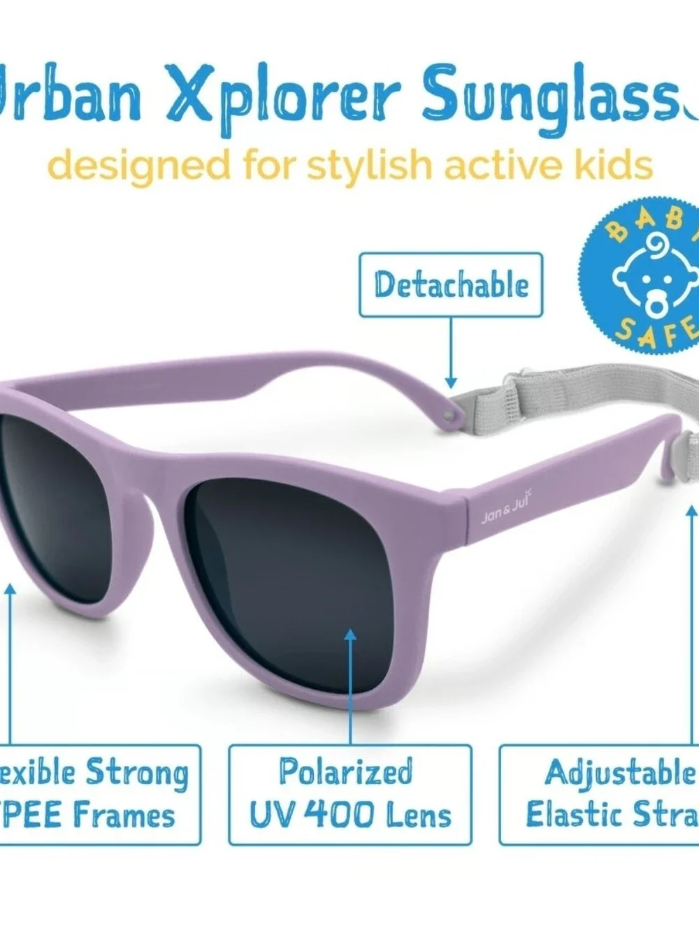 Jan & Jul Kids Urban Polarized Sunglasses | Purple Popsicle M 2-6 Years